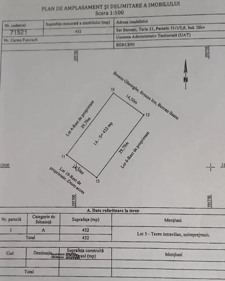 Teren de 432 mp, în Berceni