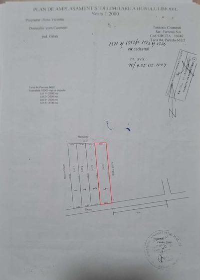 Teren de 3000 mp, în Exterior Vest