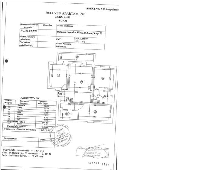 Apartament cu 3 camere, mobilat în Banu Manta