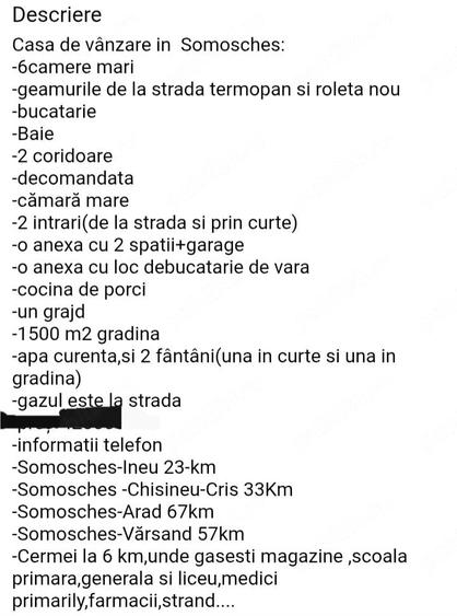 Casă cu 6 camere cu Teren 1500 Mp în Șomoșcheș
