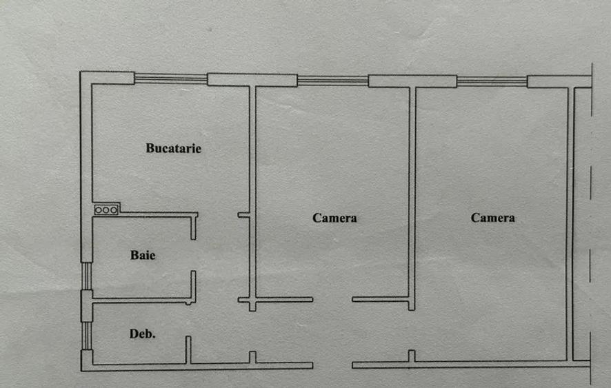 Apartament cu 2 camere semidecomandat în Gară