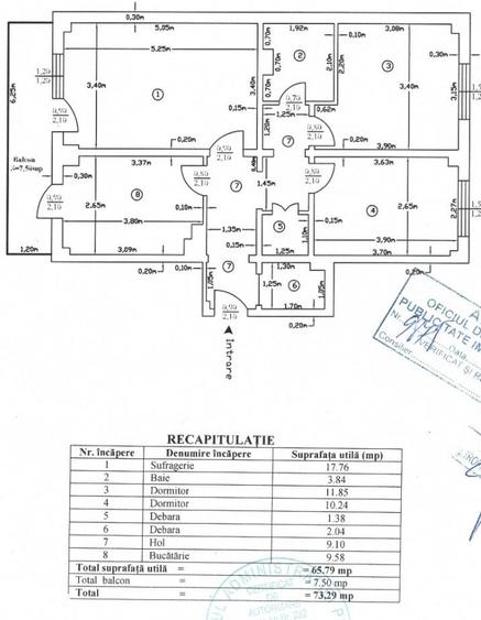 Apartament cu 3 camere decomandat în Central