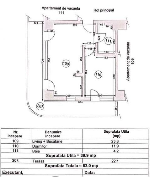 Apartament cu 2 camere decomandat în Nord