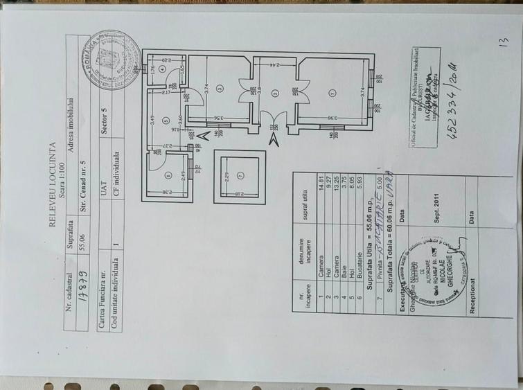 Casă individuală cu 3 camere cu Canalizare în 13 Septembrie