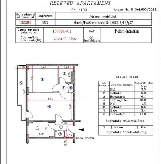 Apartament cu 2 camere semidecomandat în Nord