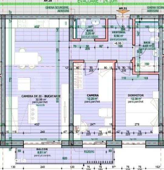 Apartament cu 3 camere în Tudor Vladimirescu