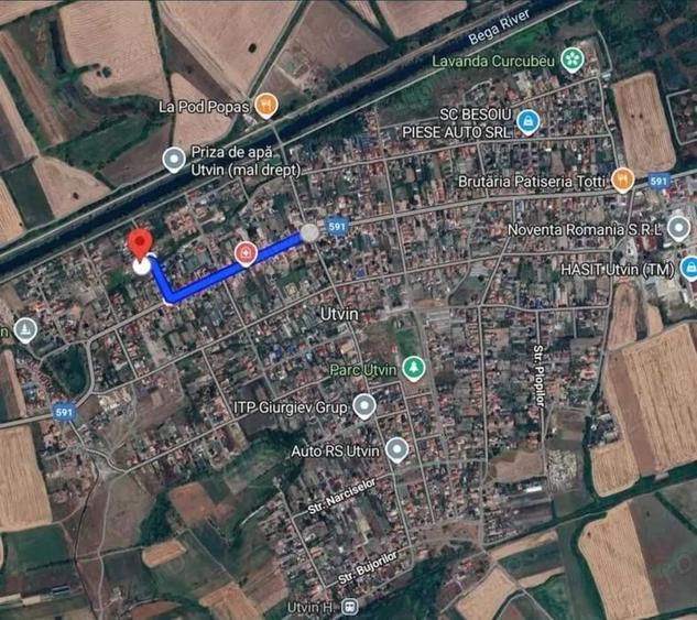 Casă cu 2 camere cu Teren 400 Mp în Utvin
