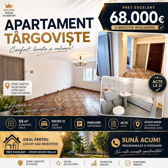 Apartament Targoviste Micro 12(zona Biomedica)-2 camere-Etaj 1 - 4