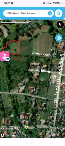 Teren de 2500 mp, în Izvoru Bârzii