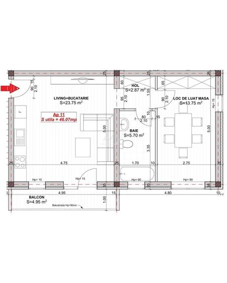 Apartament cu 2 camere în Giroc