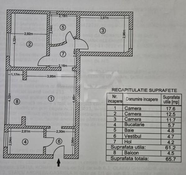 Apartament cu 3 camere semidecomandat, mobilat în Colentina