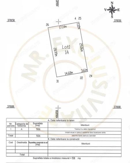 Teren 531 mp intravilan Smeura Stoenari la 3km de Pitesti - 2