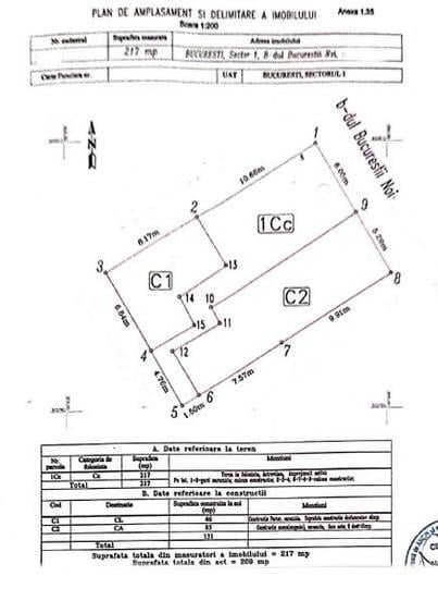 Teren Construcții intravilan de 413 mp, în Bucureștii Noi