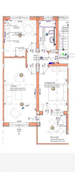 Apartament cu 2 camere în Noua