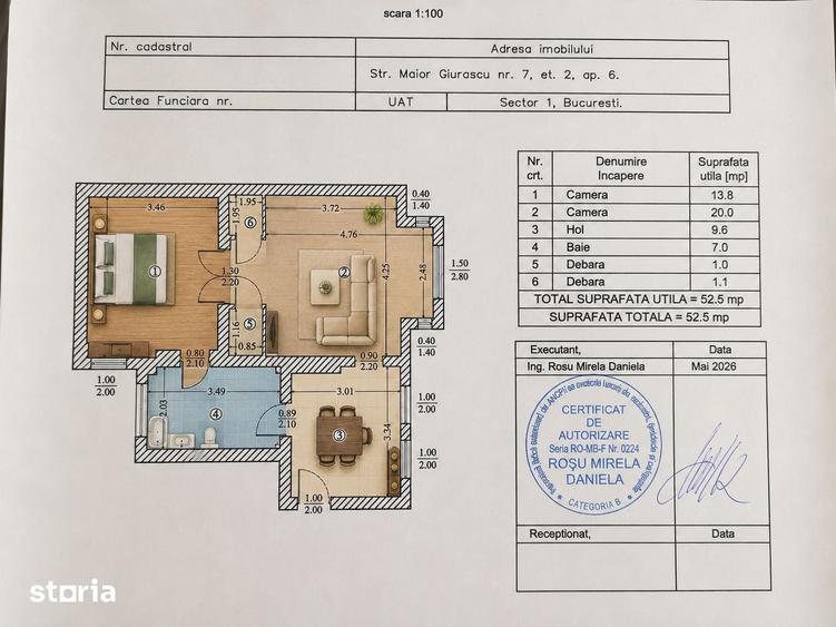 Apartament cu 2 camere în Dorobanți