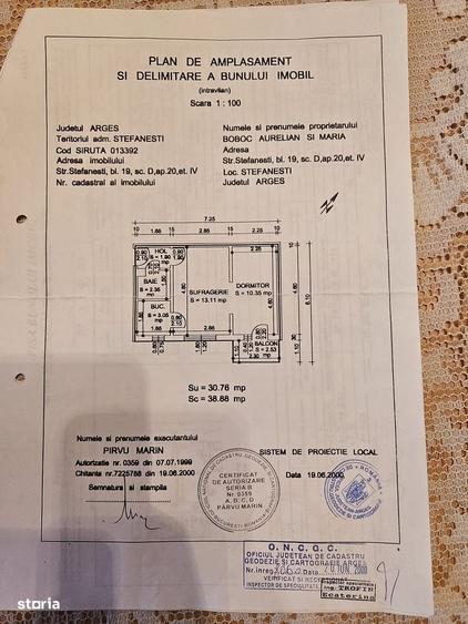 Apartament cu 2 camere în Ștefănești