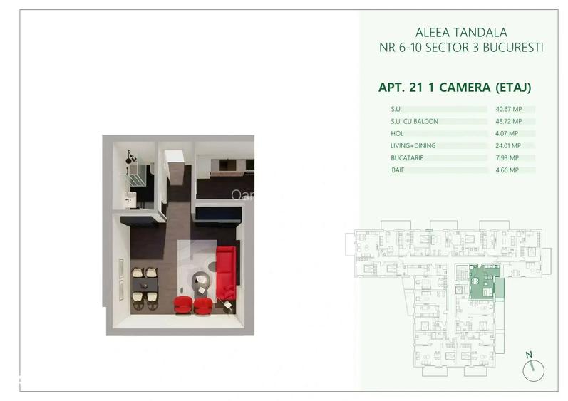 Garsoniera sut48,72mp I balcon 8mp | Metrou Mihai Bravu I COMISION 0 %
