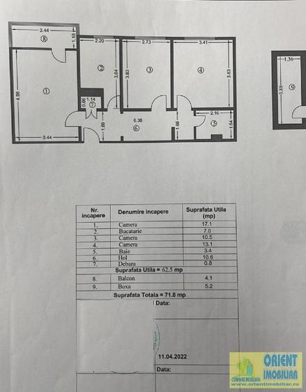 Apartament cu 3 camere decomandat în Km 4-5