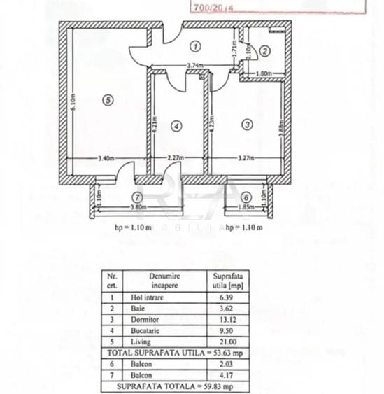 Apartament cu 2 camere decomandat în Metalurgiei