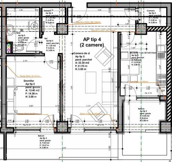 Apartament cu 2 camere decomandat în Ștrand
