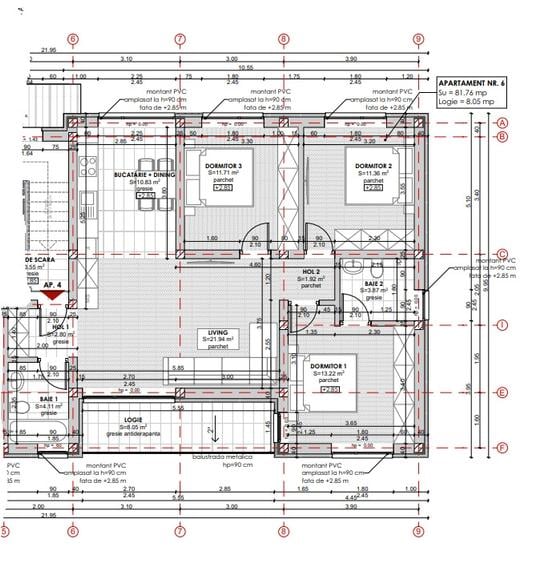 Apartament cu 4 camere semidecomandat în Central