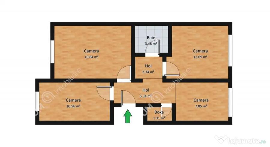 Apartament cu 3 camere decomandat în Central