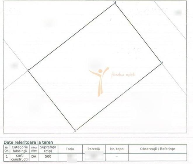 Teren Construcții intravilan de 500 mp, în Exterior Vest