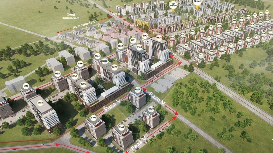 Apartament cu 3 camere decomandat în Avantgarden