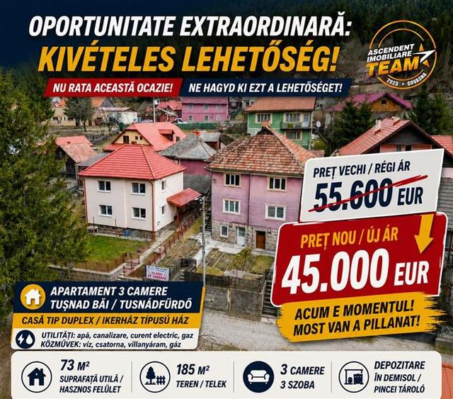 Duplex cu 3 camere cu Teren 185 Mp în Sud