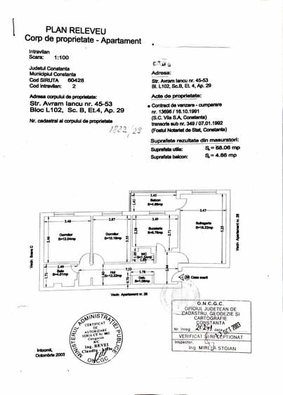 Apartament cu 3 camere decomandat, mobilat în Casa de Cultură