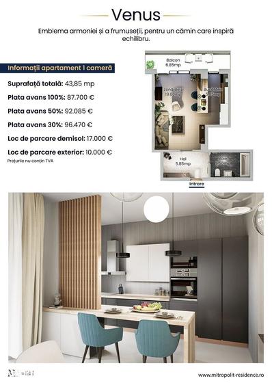 Apartament cu 2 camere în Nicolina