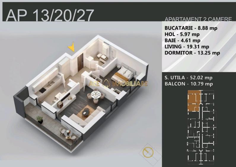 Apartament cu 2 camere decomandat în Theodor Pallady