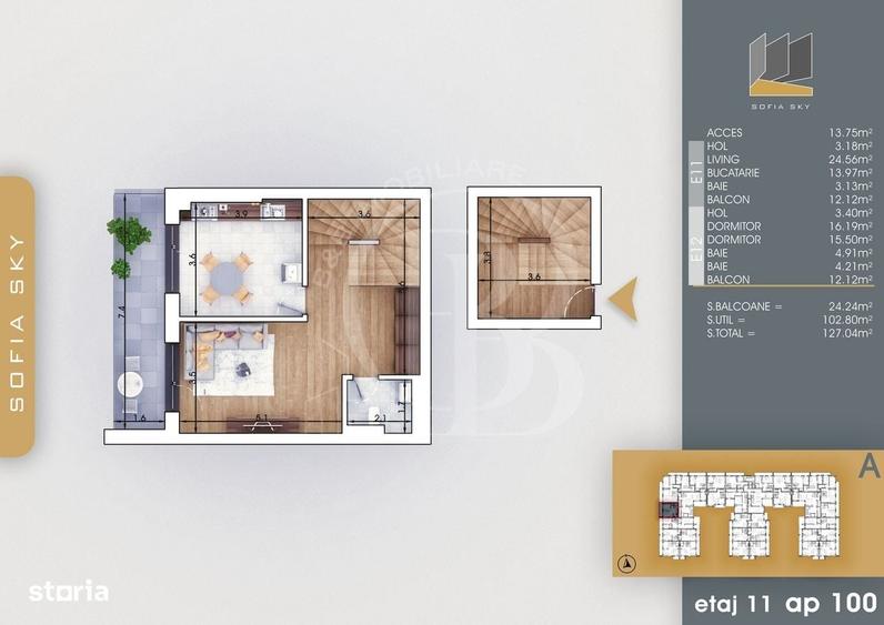 3 Camere modern-Scara interioara-Titan-Pallady-7min metrou - 3