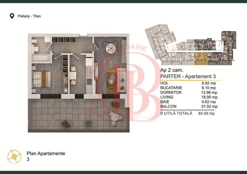 Apartament 2 camere cu Terasa Theodor Pallady - 5