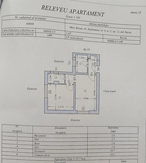 Apartament cu 2 camere semidecomandat în Central