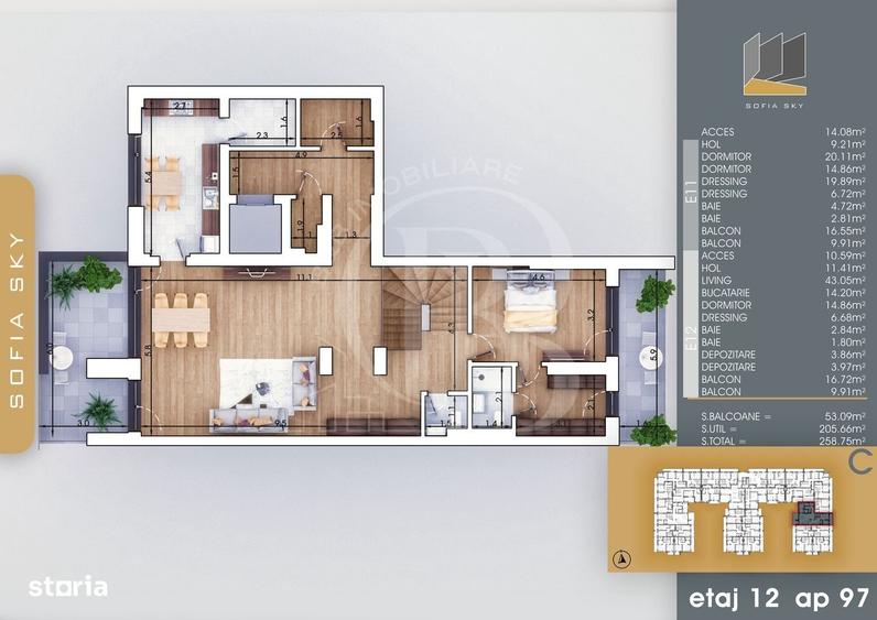 Apartament cu 4 camere în Titan