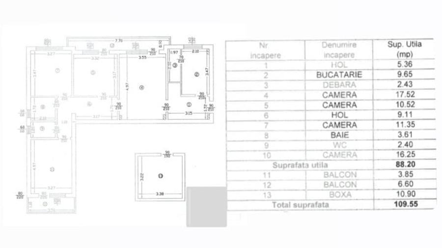 Apartament cu 4 camere semidecomandat în Tătărași