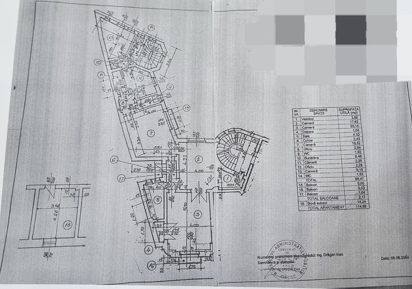 Apartament cu 4 camere semidecomandat în Calea Victoriei