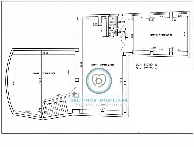 Spațiu comercial, de 310 mp, în Sud