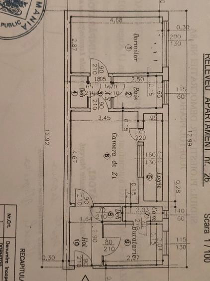 Apartament cu 2 camere semidecomandat în Central
