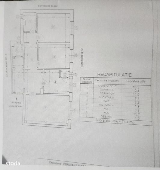 Apartament cu 3 camere decomandat în Cornișa