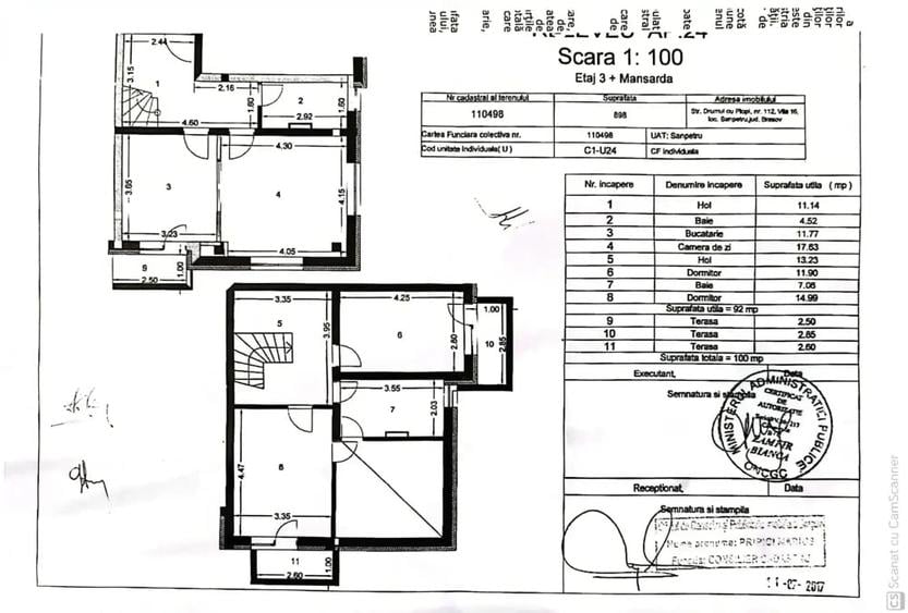Apartament cu 3 camere decomandat în Sânpetru