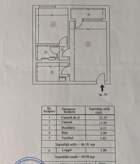 Apartament cu 2 camere semidecomandat în Tineretului