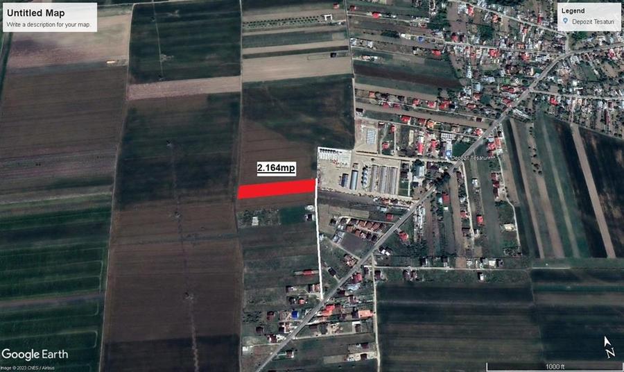 Teren agricol intravilan de 2164 mp, în Golești