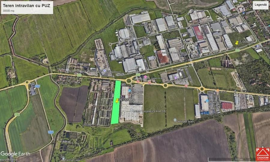 Teren de 30000 mp, în Vest