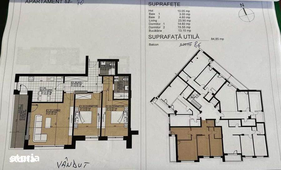Apartament cu 3 camere în Vitan