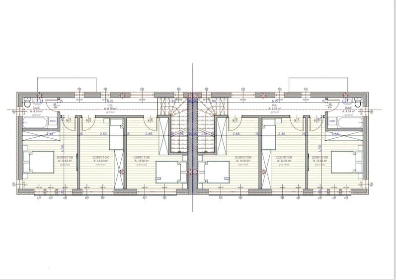 Duplex cu 4 camere cu Canalizare în Florești