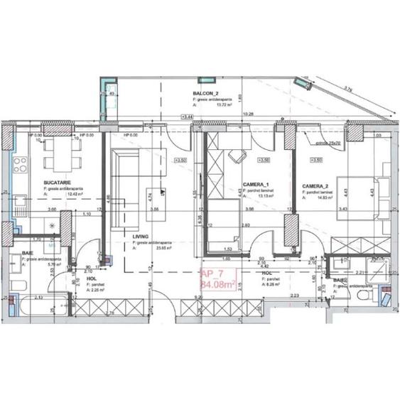 Apartament 3 CAM, SU 84.08 MP, 1 BALCON in zona Marasti - 3