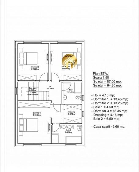 Casă cu 4 camere cu Teren 268 Mp în Odăi