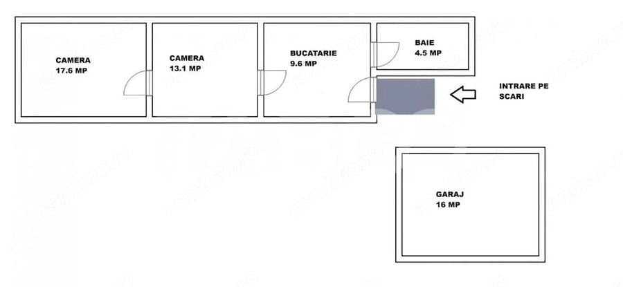Apartament cu 2 camere nedecomandat în Central